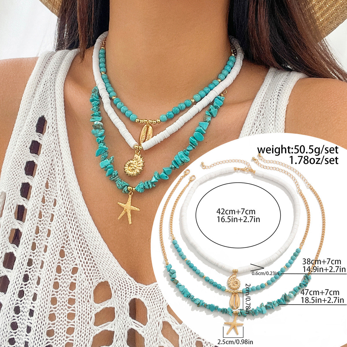 Layered Beaded Beach Necklace