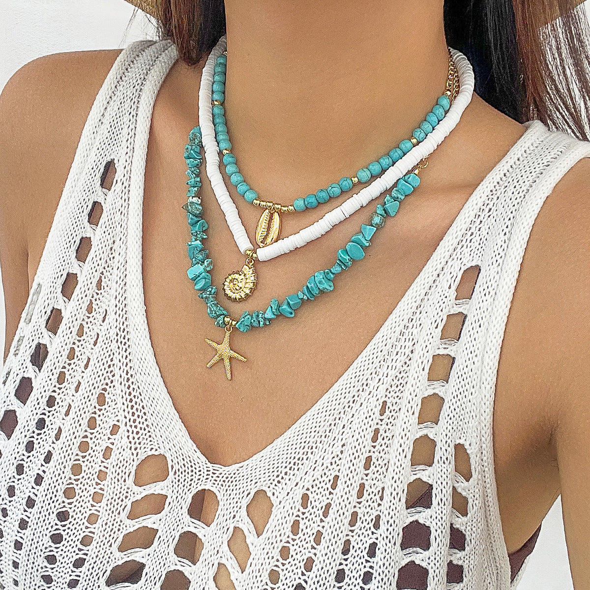 Layered Beaded Beach Necklace
