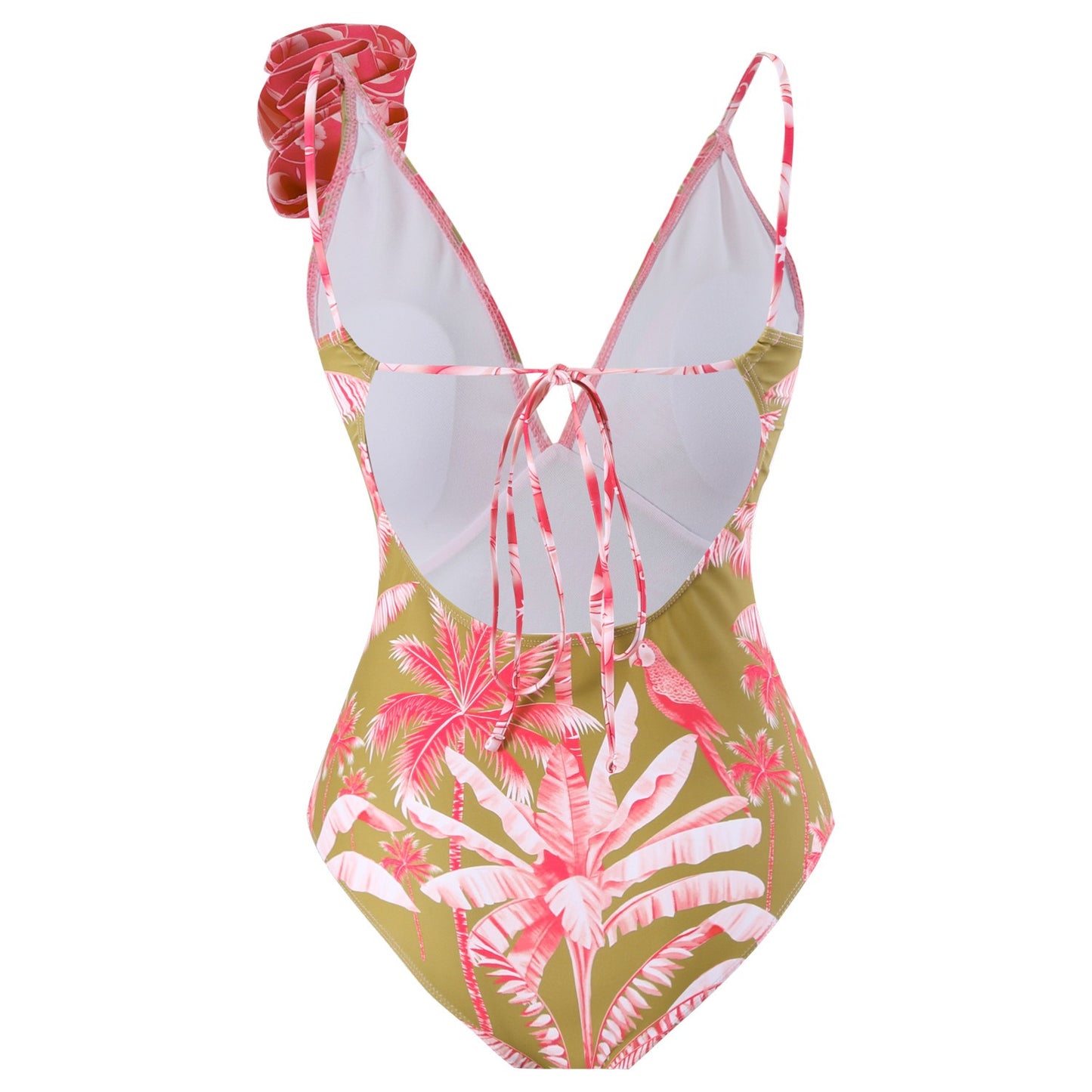 Pink Palms One-Piece Swimsuit & Sarong