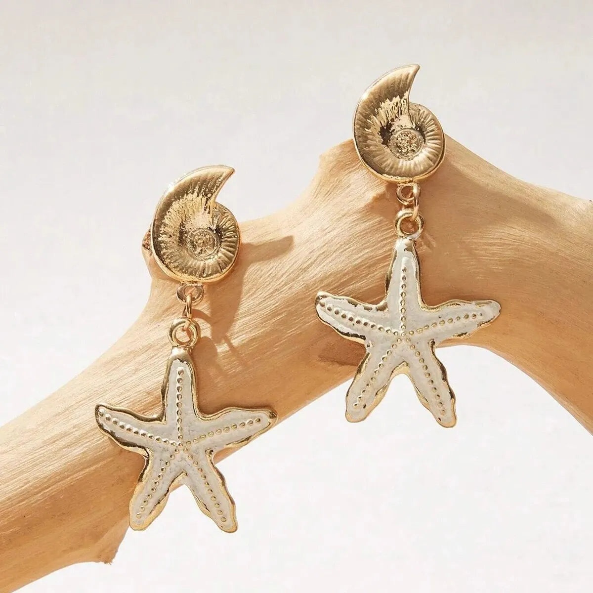 Starfish Charms Dangle Stud Earrings