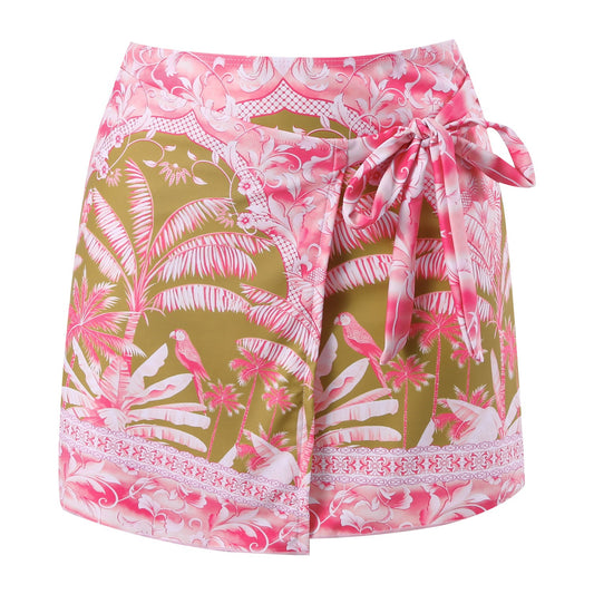 Pink Palms One-Piece Swimsuit & Sarong