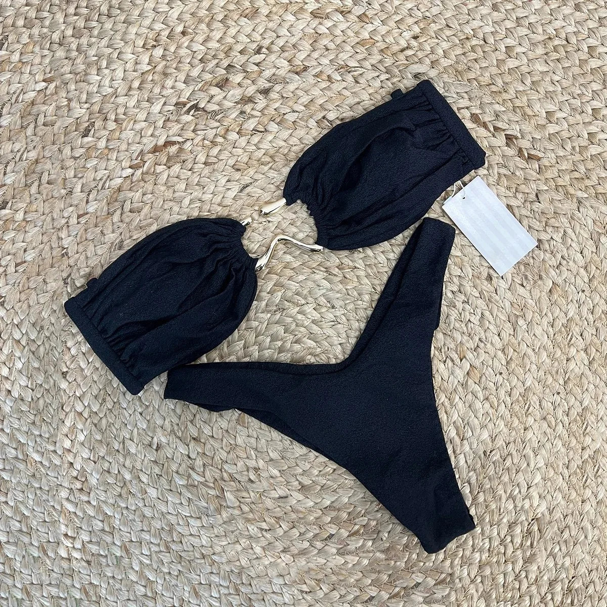 Strapless Bikini with Metal Buckle